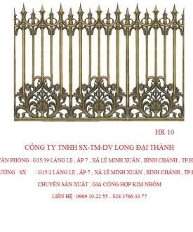 H&Agrave;NG R&Agrave;O HỢP KIM NH&Ocirc;M HR-10